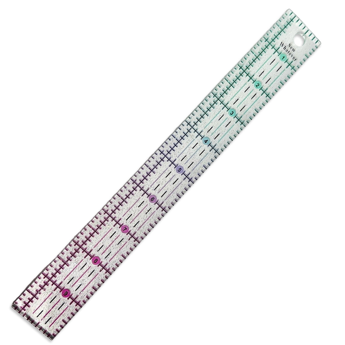Pink to Teal Gradient | Glitter -10โ x 1.25โ Ruler โ More Me Know