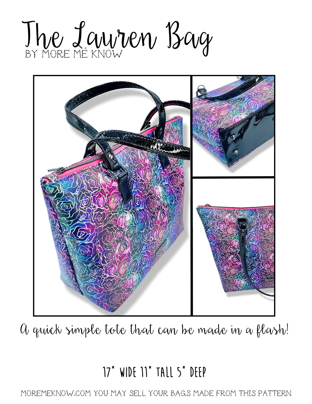 The Lauren Bag - PDF Download ONLY Sewing Pattern – More Me Know