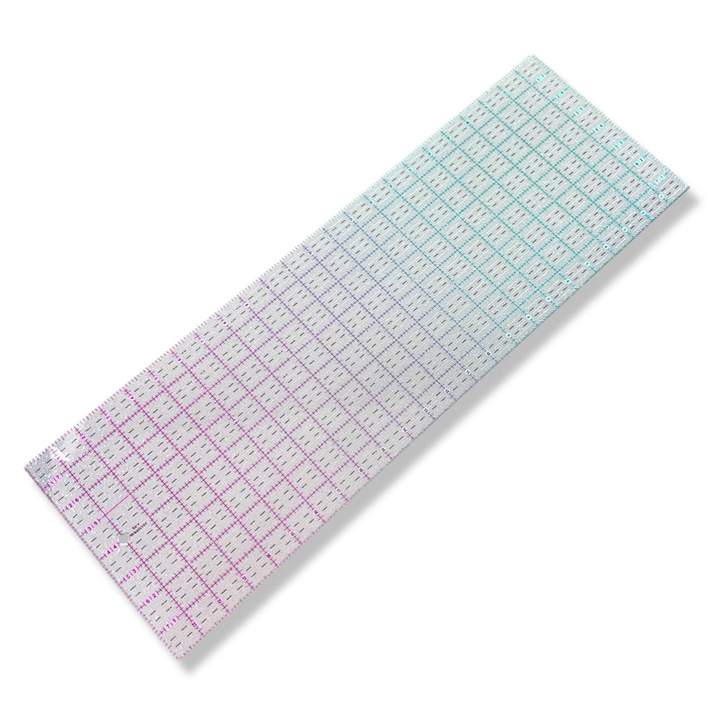 Pink to Teal Gradient With Glitter | Clear - 8” x 1” Ruler