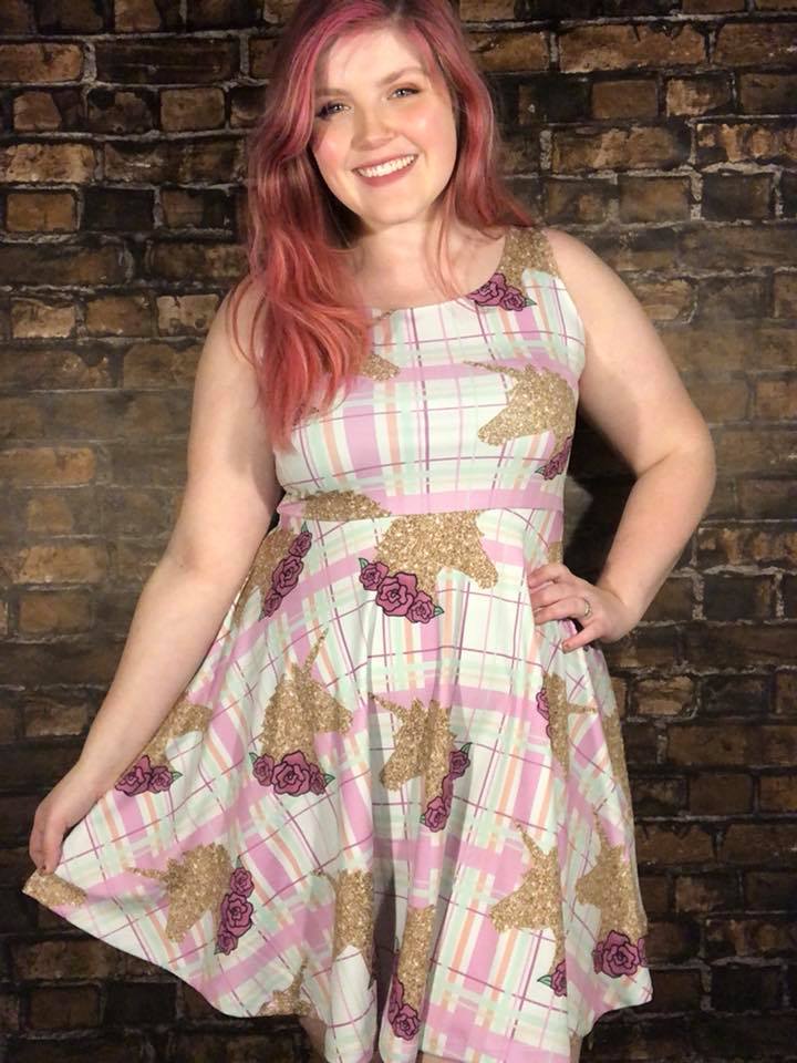 Unicorn in Plaid  Skater Dress – More Me Know
