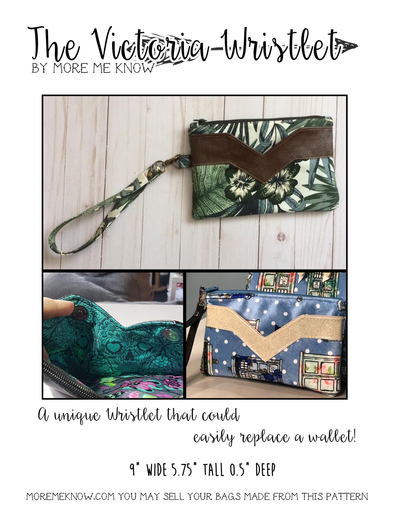 The Victoria Wristlet PDF Download ONLY Sewing Pattern – More Me