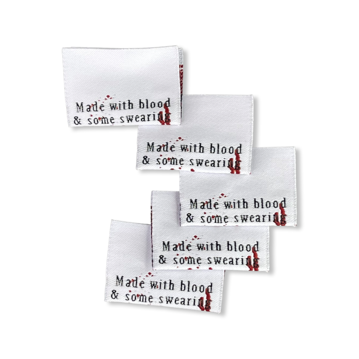 Made With Blood & Some Swearing | Woven Sew-in Labels - Pack of 5 ...