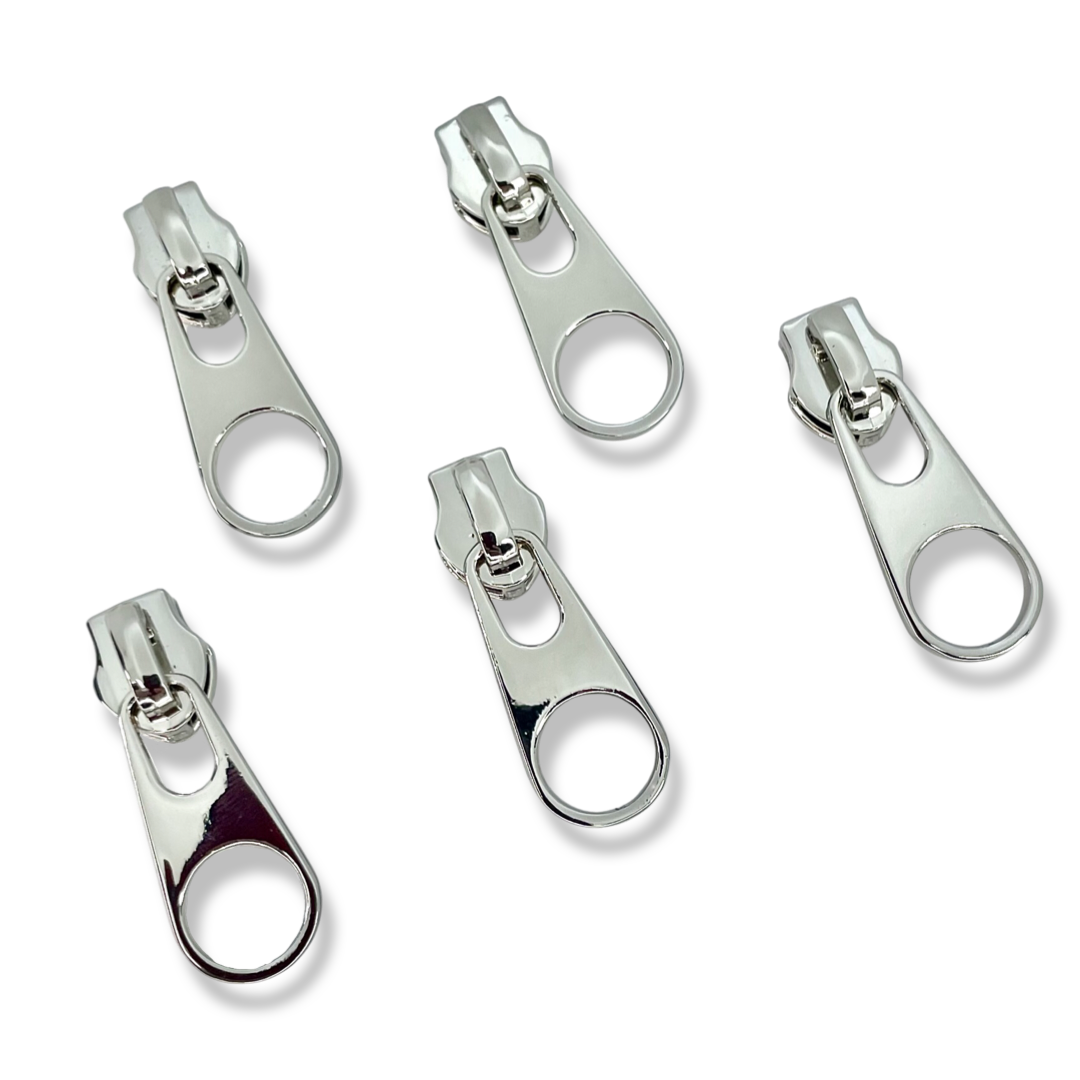 Zipper Repair Kit - #5 YKK White Coil Non-Locking Long Pull Bag Sliders -  Choose Your Quantity - Made in The United States (12)